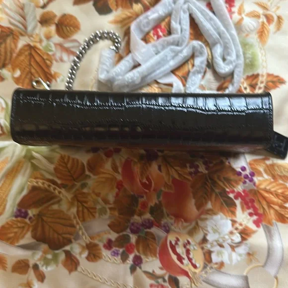 Coach Croc Slim Crossbody Bag in Silver/Black - Picture 2 of 8